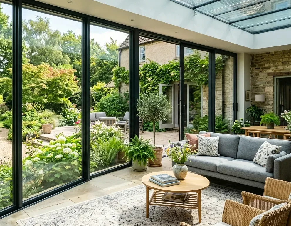 V&eacute;randa alu sur-mesure lumineuse et esth&eacute;tique